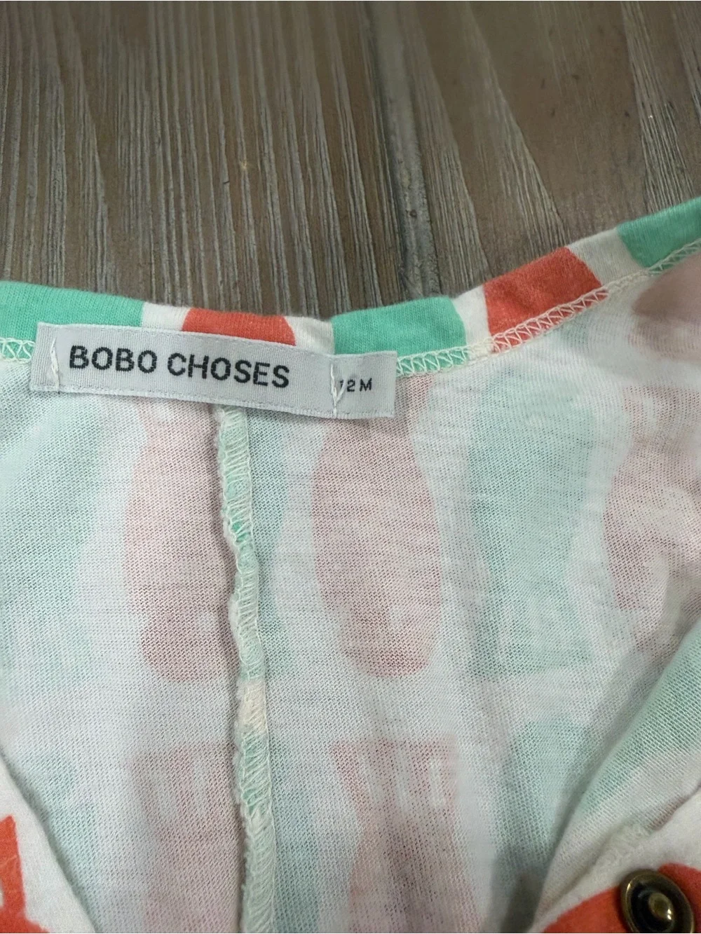 Bobo Choses Orange & Mint Fish-Print Short Sleeve One-Piece